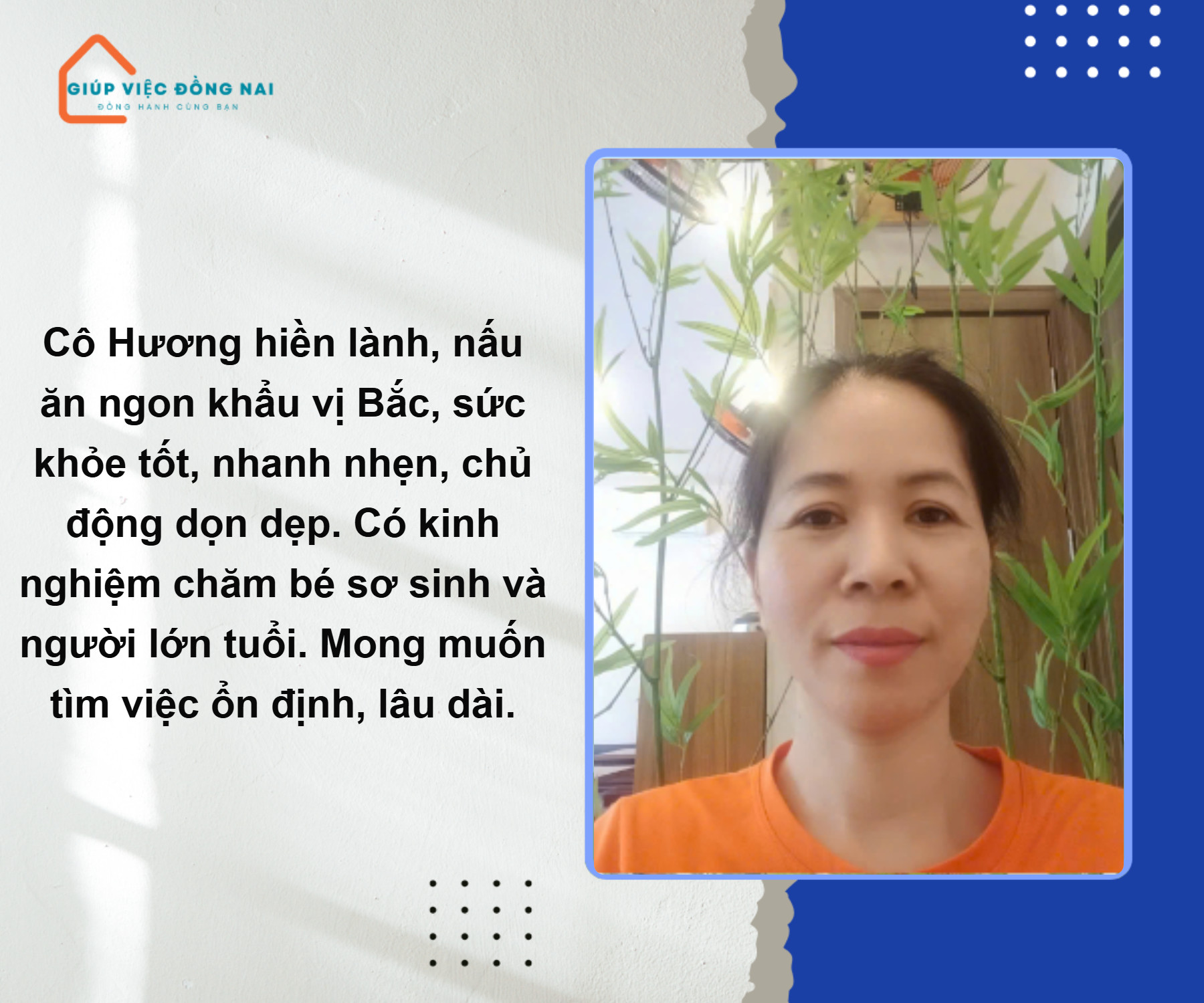 Chị ĐỖ THỊ HƯƠNG, sinh năm 1984, quê Đắk Nông cần tìm việc