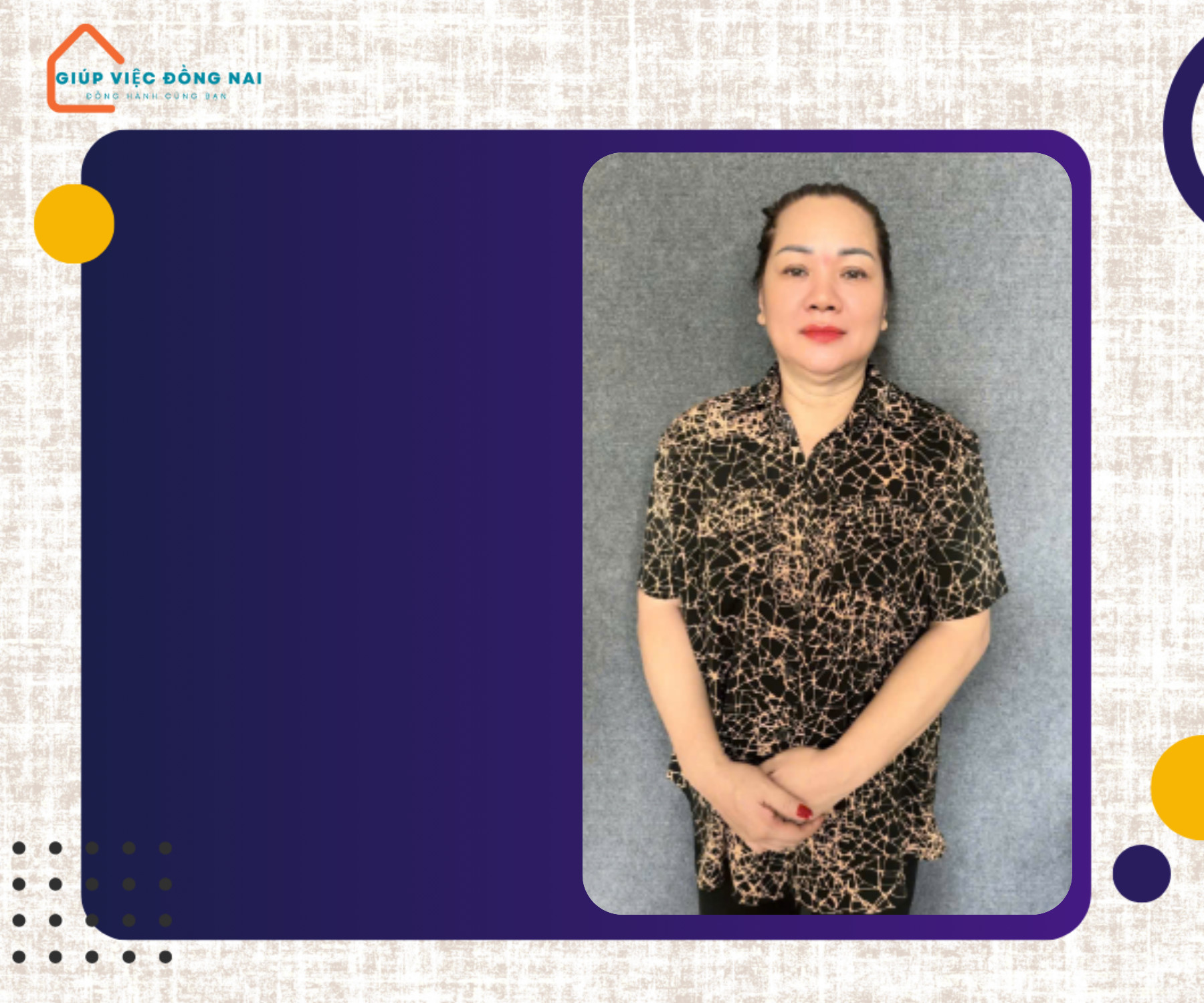 Chị PHẠM THỊ ANH THUY, sinh năm 1973, quê Vĩnh Long cần tìm việc