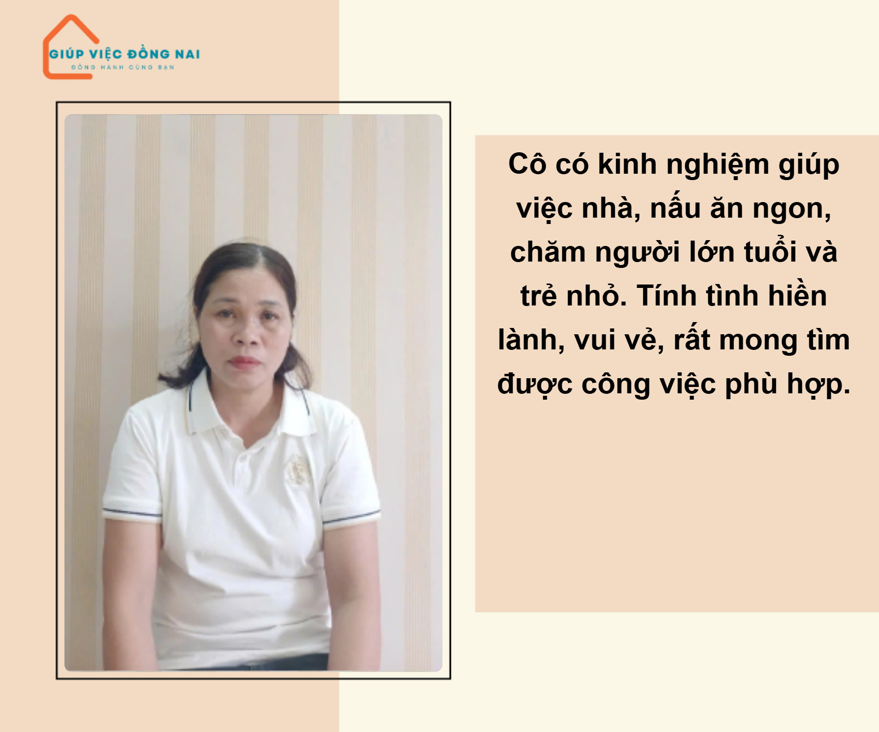 Chị NGUYỄN THỊ THOA, sinh năm 1971, quê Tuyên Quang cần tìm việc