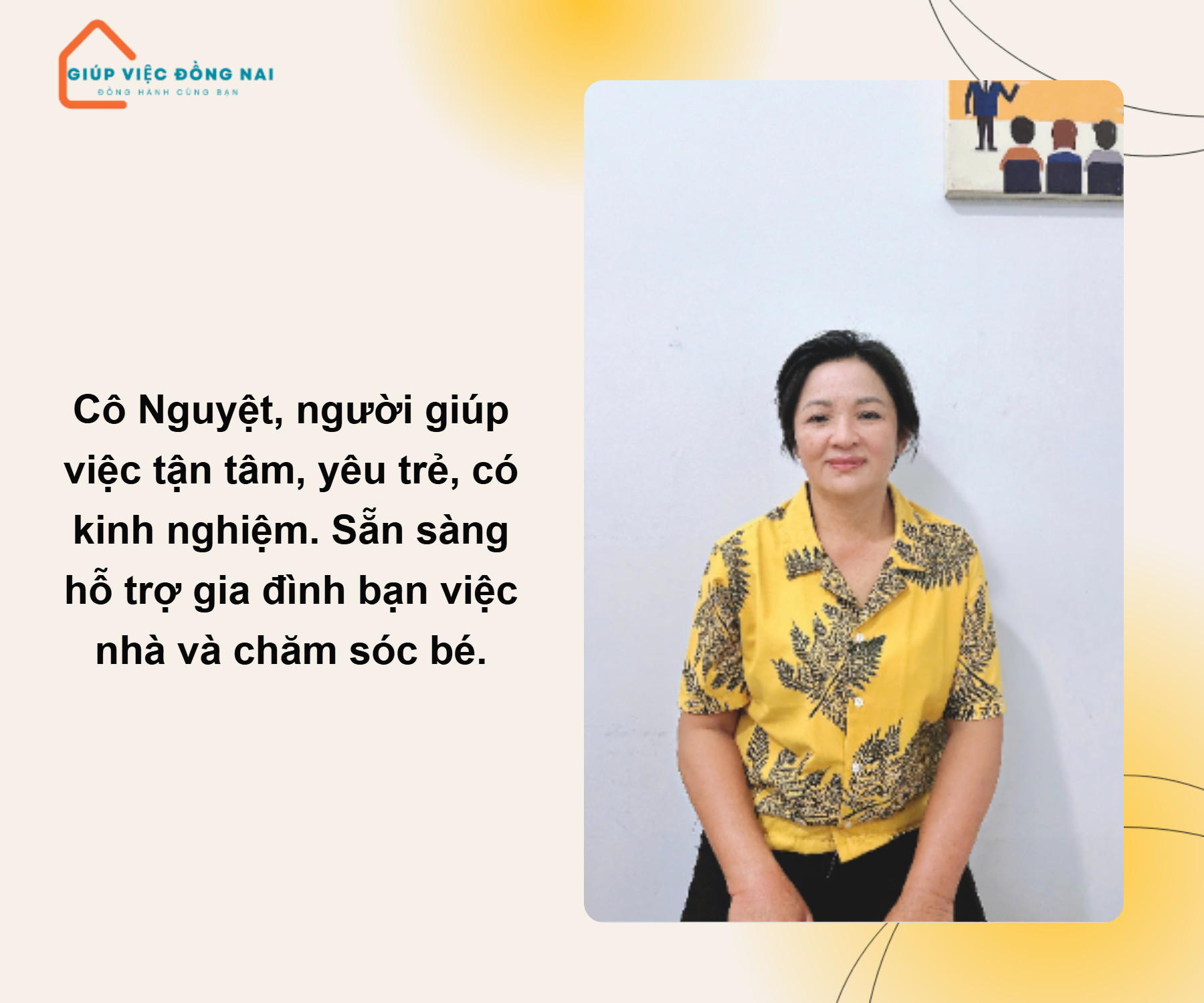 Chị NGUYỄN THỊ VÂN, sinh năm 1972, quê Nghệ An cần tìm việc