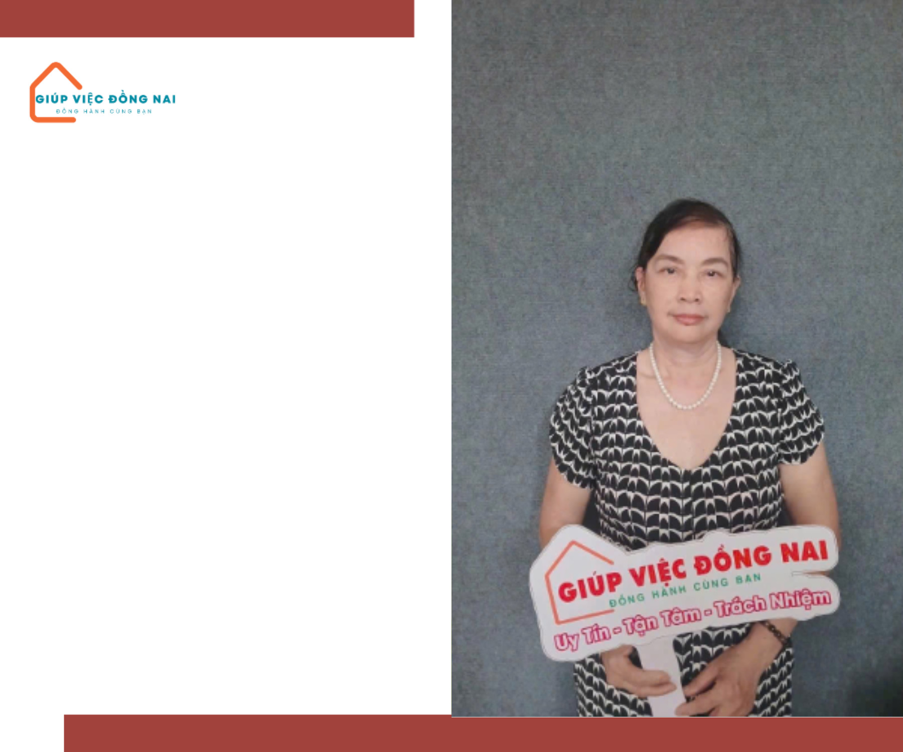 Chị Vũ Thị Nhung, sinh năm 1964, quê Nam Định cần tìm việc