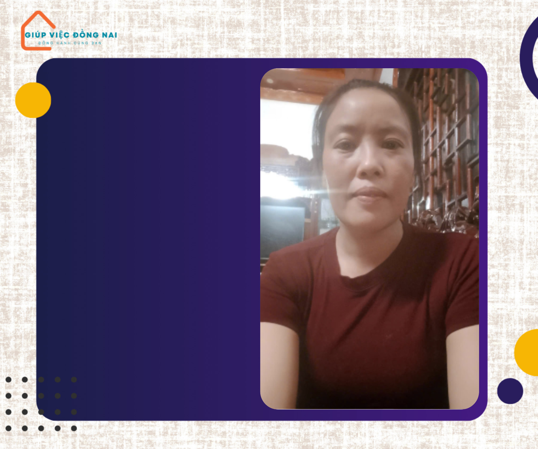 Chị TRẦN THỊ XINH, sinh năm 1982, quê Hồ Chí Minh cần tìm việc
